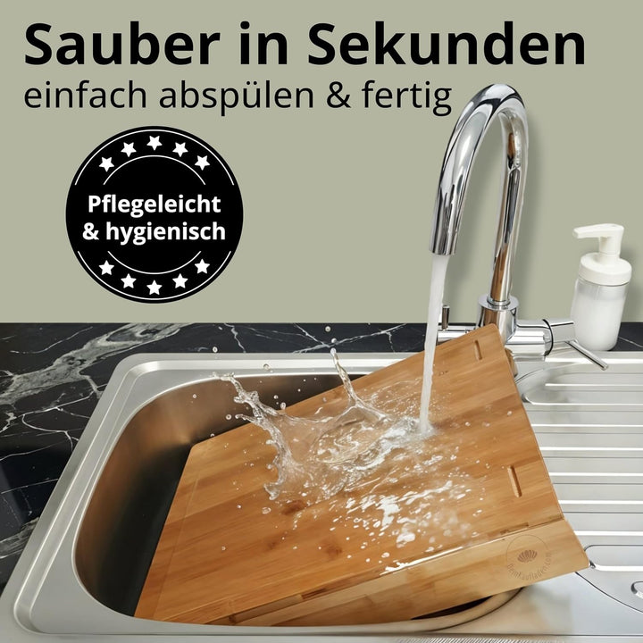 Premium Schneidebrett Holz – Holz Schneidebrett mit Auffangschalen und Deckeln | praktisches Küchenz