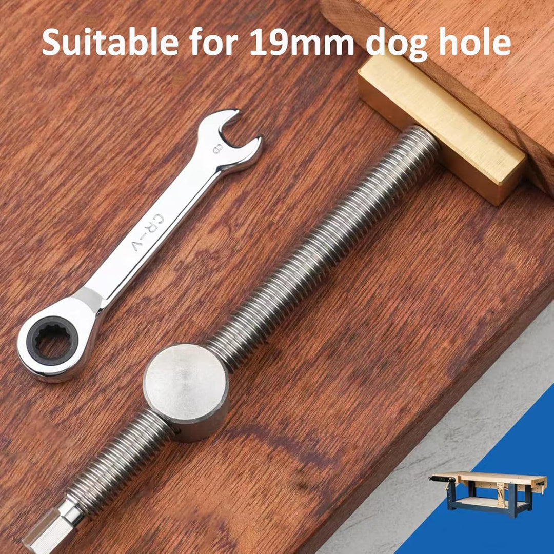 2 Stück extra lange Bank-Hundeklemmen für 19mm Loch, DIY Holzbearbeitung, verstellbare Schreibtisch-