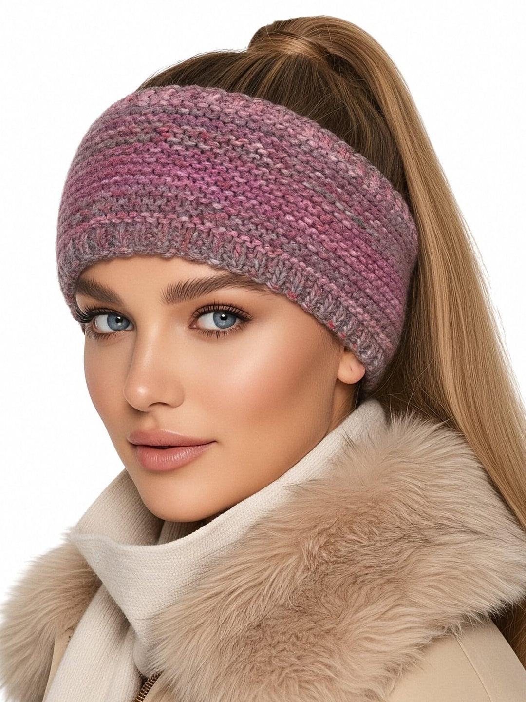 Baesics Stirnband Farbverlauf Rosa für Damen & Herren – warme & elastische Unisex Ohrenwärmer mit Fl