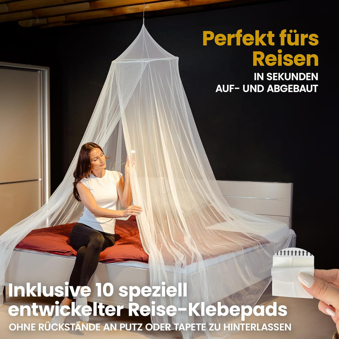 Moskitonetz Bett - Mückennetz Outdoor & Zuhause - Fliegennetz für Doppelbett & Einzelbett - Mosquito