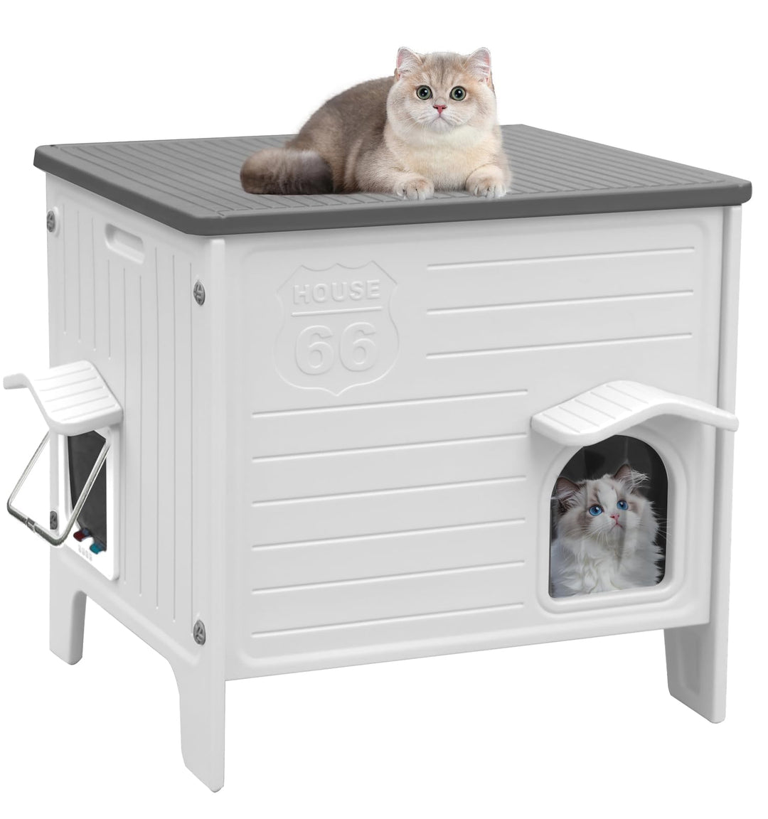 HiCaptain Katzenhaus Outdoor Winterfest Katzen Kunststoff verwildert Outdoor-Katzenhaus Welpenunterk