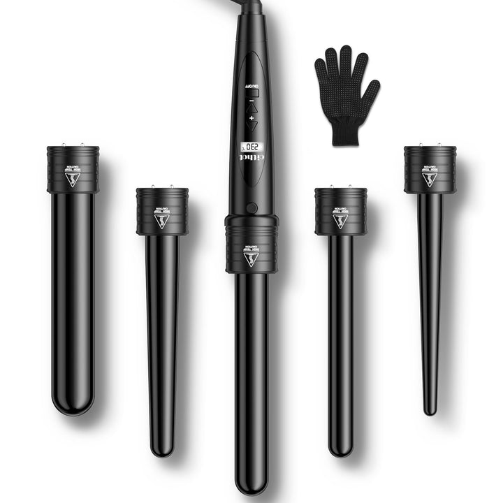 Lockenstab 5 in 1 mit Verschiedenen Aufsätzen Lockenwickler Set Grosse und Kleine Locken Keramikbesc