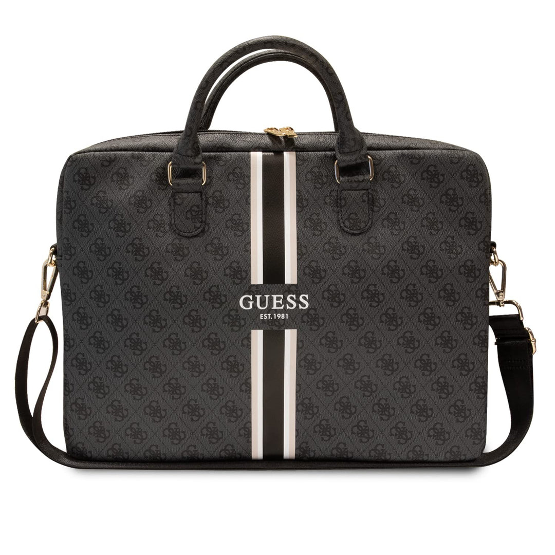 GUESS Unisex 4 g Bedruckte Streifen Tasche, Schwarz
