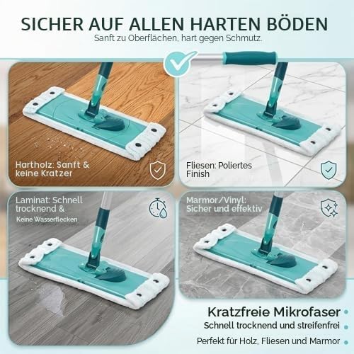 3 Ersatz-Wischbezüge für Leifheit CLEAN Twist XL, Bodenwischer Ersatzbezug für Combi XL Micro Duo, F