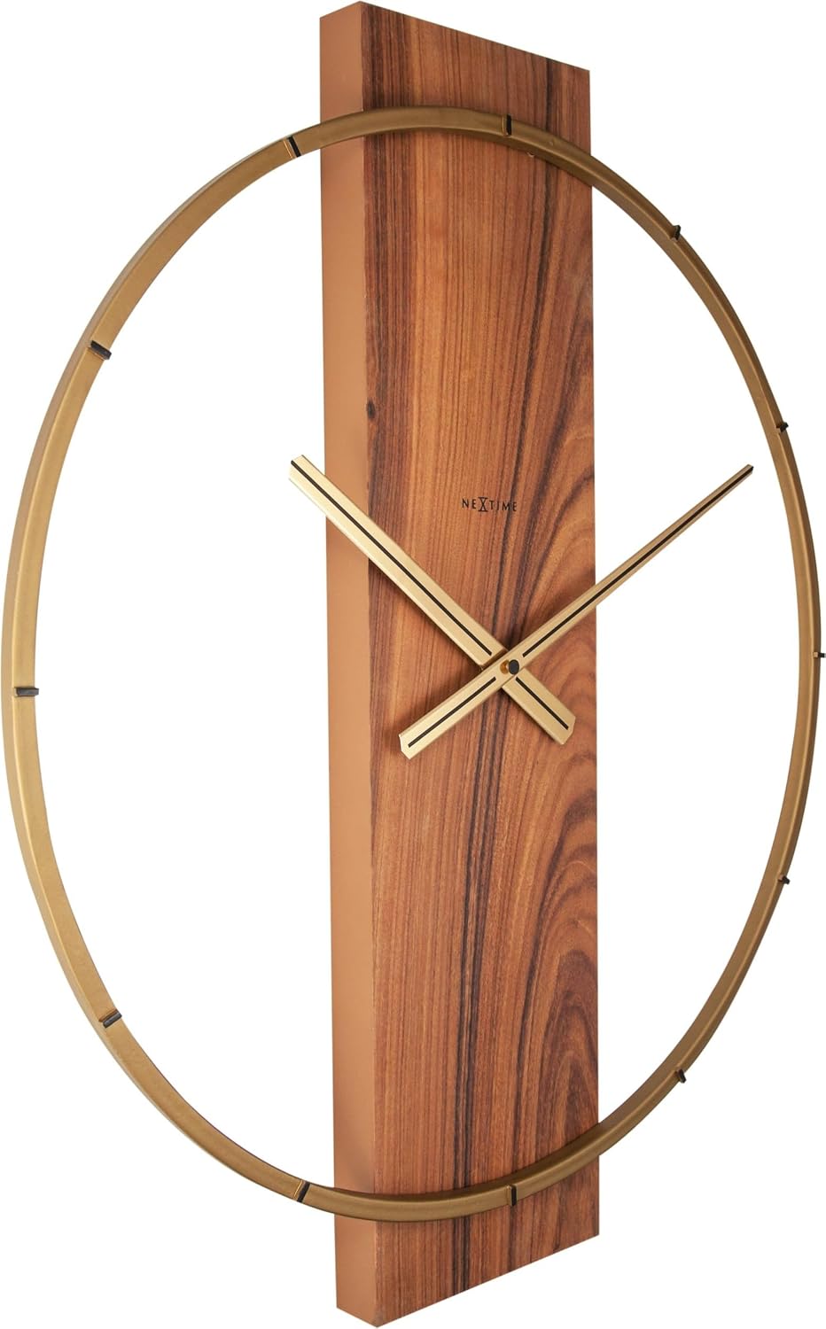 NeXtime Wanduhr "CARL", lautlos, aus Holz, Braun, 58,2 x 50,8 cm