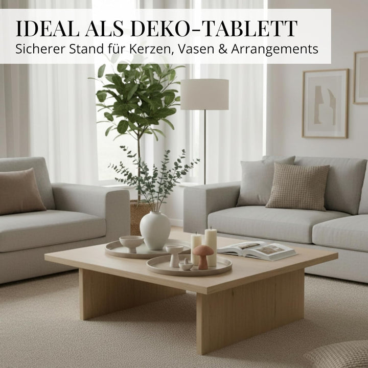 LIVLIG Deko Tablett 3er Set, Serviertablett rund (25 cm, 30 cm, 40 cm), Dekotablett für Adventskranz