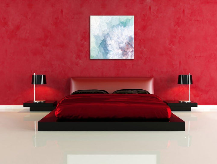 Pixxprint Zauberhafte Pusteblume Pinsel Effekt, Format: 70x70 auf Leinwand, 70x70