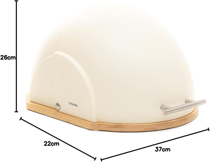 HOMLA Brotkasten Brotaufbewahrung Metall Deckel Brotaufbewahrungsbox für frische Back Darvin 37 x 26