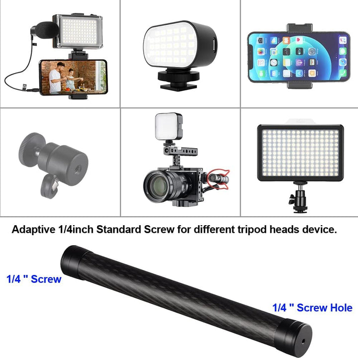 PULUZ 35 cm Stativ Verlängerungsstange Kamera Kohlefaser Verlängerungsstange Handheld 1/4 Zoll Stand