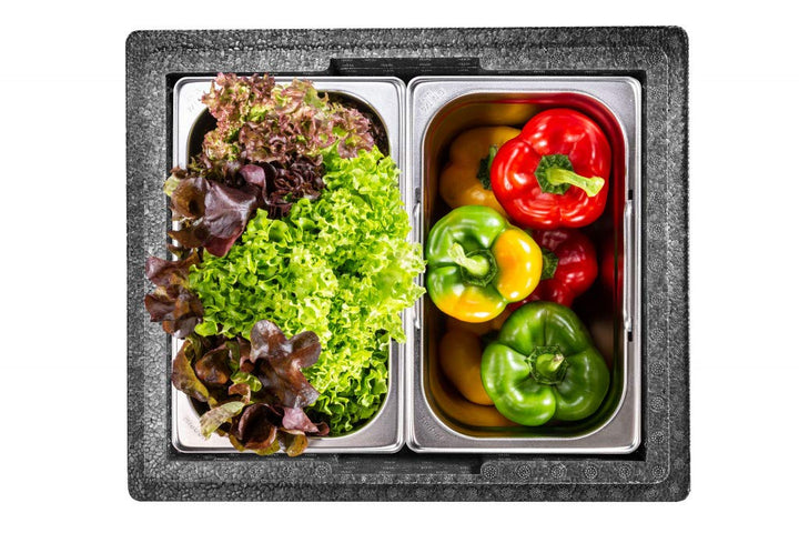 thermohauser EPP-Thermobox GN 1/2 inklusive Deckel - 14 Liter Volumen - 39 x 33 x 23 cm, Schwarz, 14