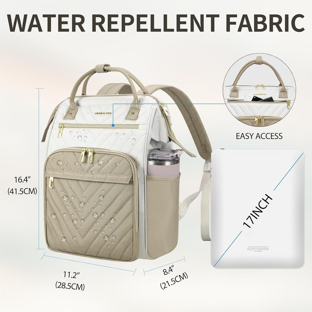 VANKEAN Laptop-Rucksack für Damen – Herren, Computer-Arbeitstasche, grosse Kapazität, wasserdicht, 3