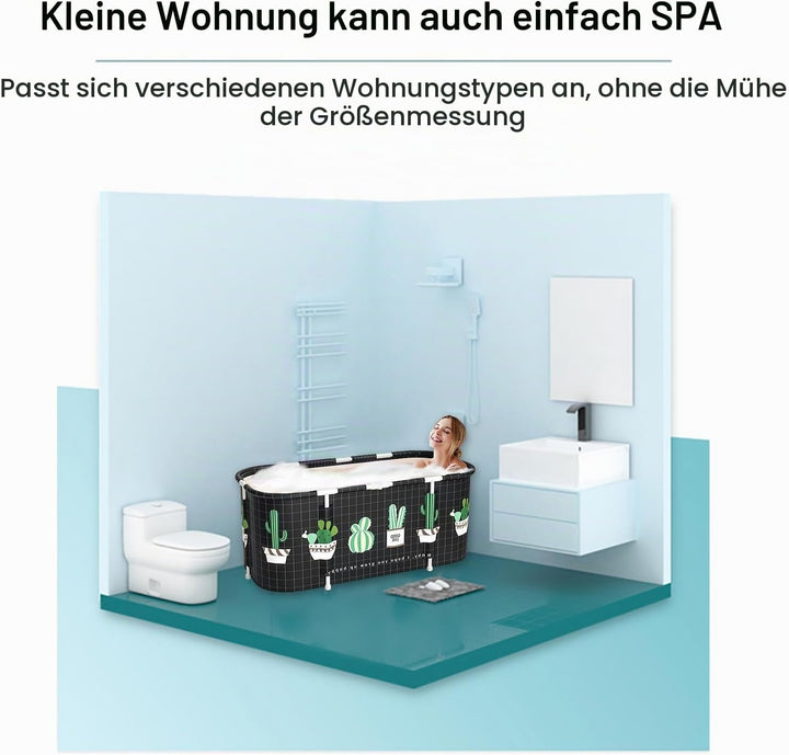 Sinbide Faltbare Badewanne Erwachsene faltbare Badewanne, installieren und tragbare abnehmbare Badew