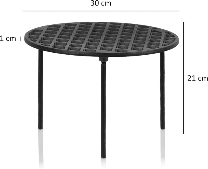 BBQ-Toro Gusseisen Grillrost mit 3 Beinen | rund | Dutch Oven Untersetzer, Grill Zubehör | Dreibein,