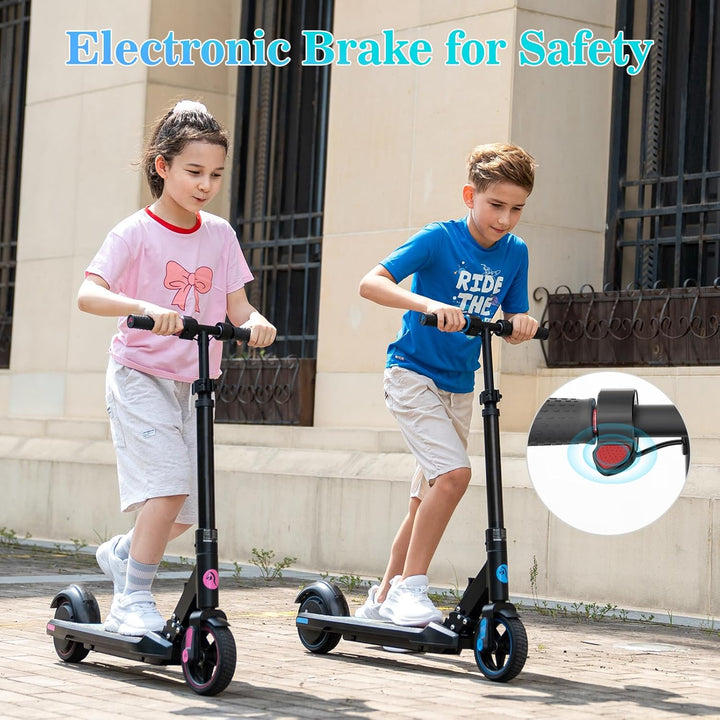 Elektroroller für Kinder im Alter von 6-12 Jahren | Faltbarer E-Scooter mit LED-Display & bunten LED