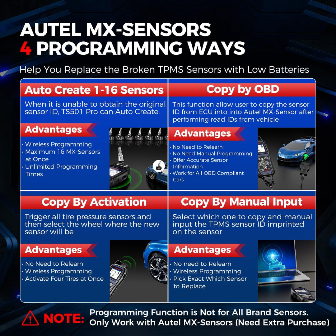 Autel MaxiTPMS TS501 2023 Neuestes TPMS-Neulerntool, Aktivierung Aller Markensensoren und Programmie