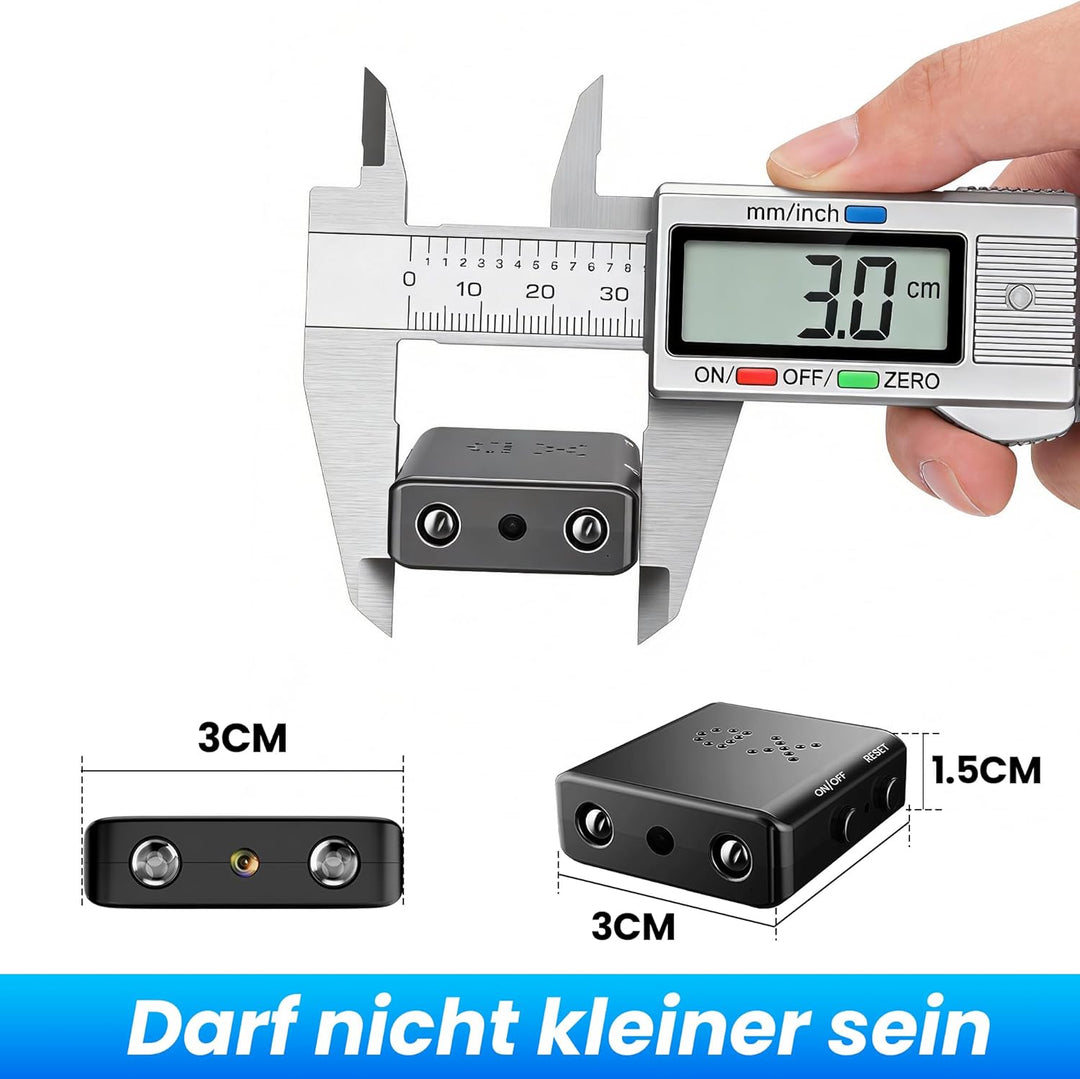 4K UHD Mini-Kamera – kabellose Kompaktkamera mit Akku, Nachtsicht, Bewegungserkennung, einfache EIN-
