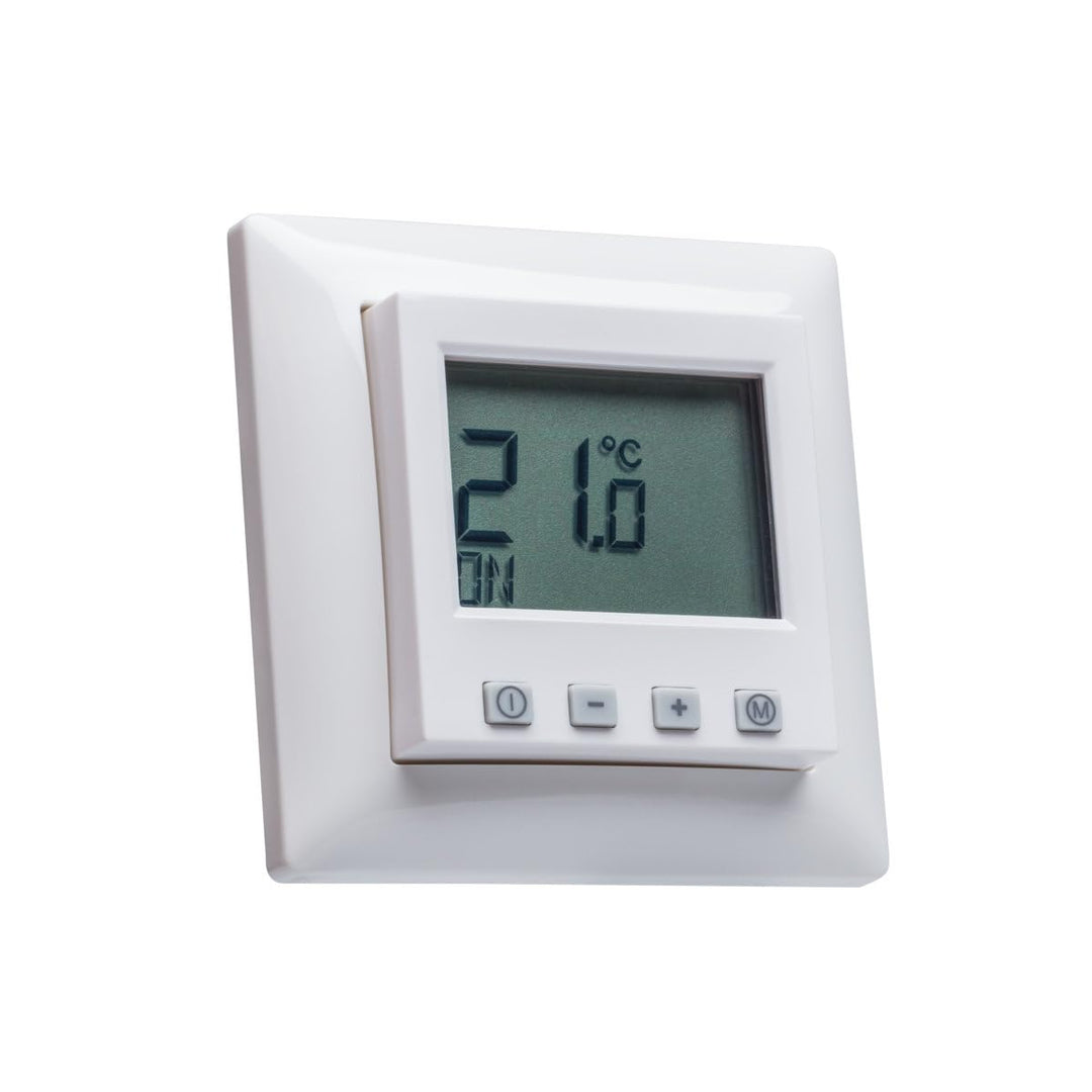 Halmburger digital Raumthermostat ERD55rg, grosses Display inkl. Busch Jäger Balance SI 1-Fach Rahme
