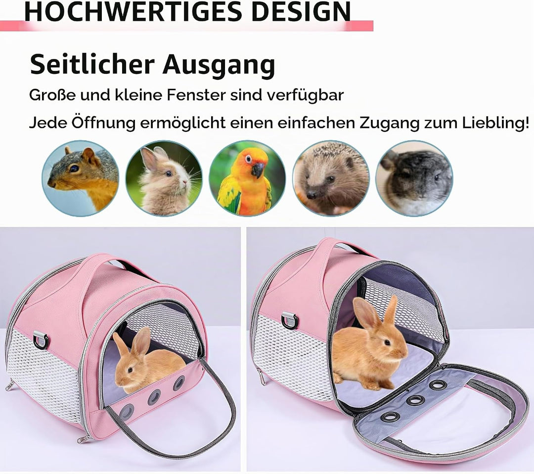 Kleine Haustier-Tragetasche, Transportbox Für Kleintiere, KatzeTransportbox Mit Schultergurt, Meersc