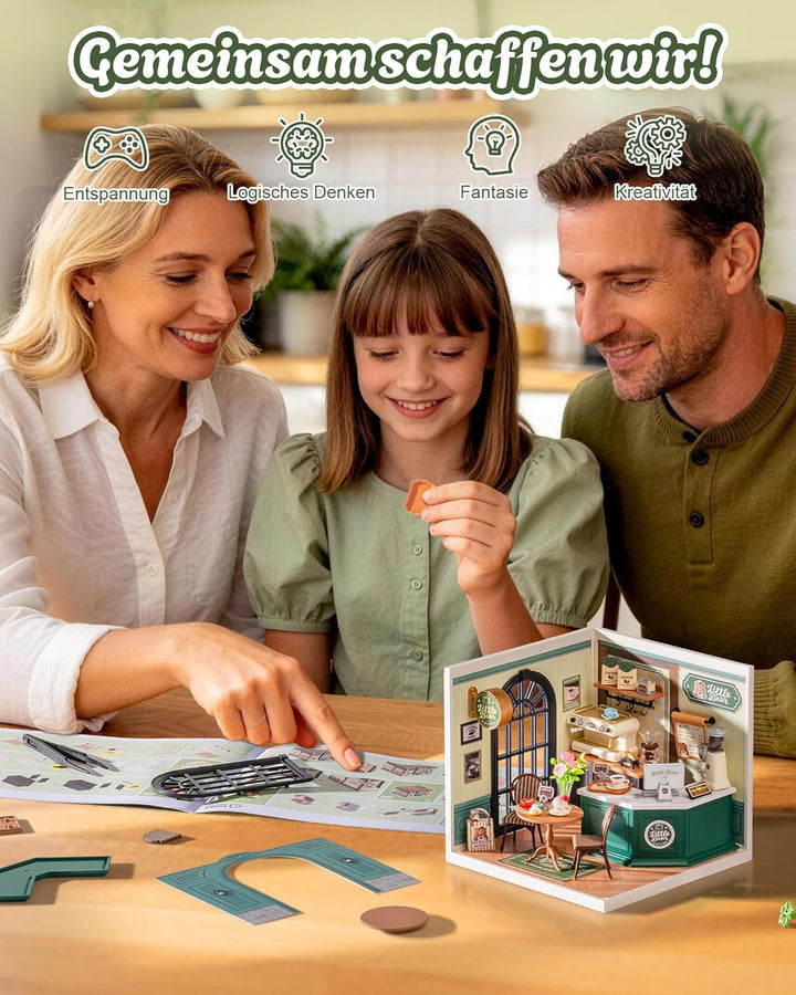 Rolife Super Creator Perfect Romance Café, DIY Miniature House mit Licht, Ohne Kleber, Niedliche Min