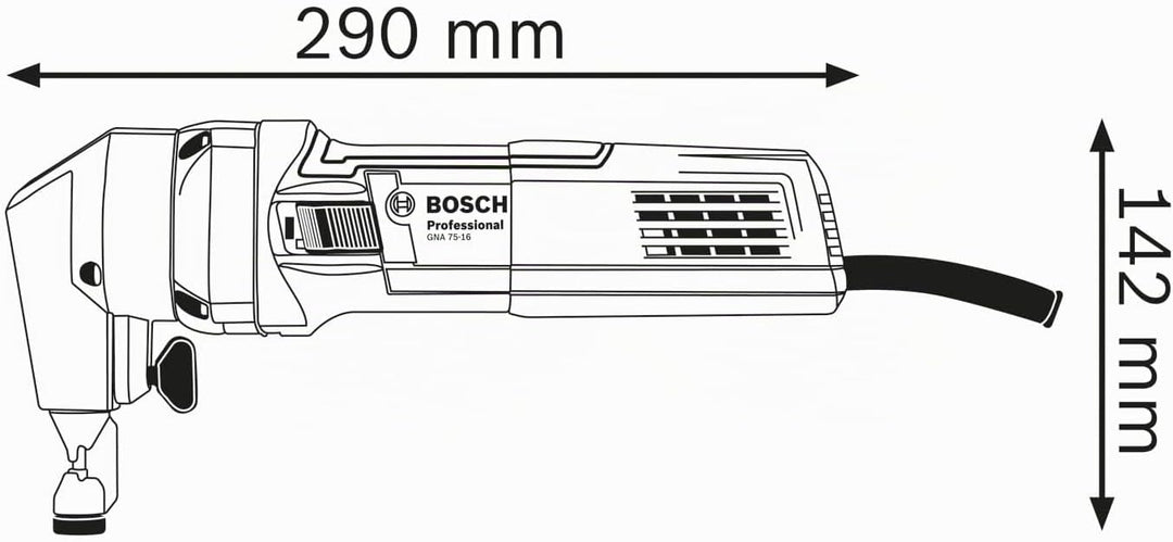 Bosch Professional Nager GNA 75-16 (5 mm Schneidspurbreite, 750 Watt, mit Stempel und Matrize, im