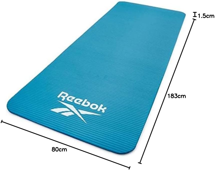 Reebok Trainingsmatte - Rutschfeste Gymnastikmatte aus natürlichem Gummi in 7mm, 10mm, 15mm und vers