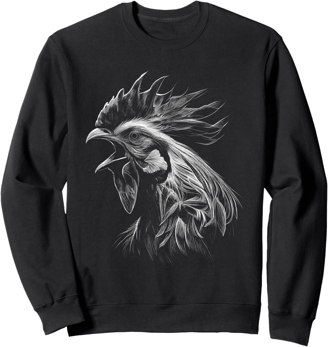 Bauernhof, Zeichnung Hühner Geflügel Hahn Sweatshirt