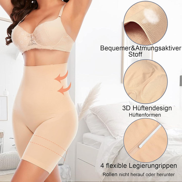 YARRCO Bauchweg Unterhose Damen Shapewear Miederhose Hohe Taille Body Shaper Unterwäsche Nahtlose Mi