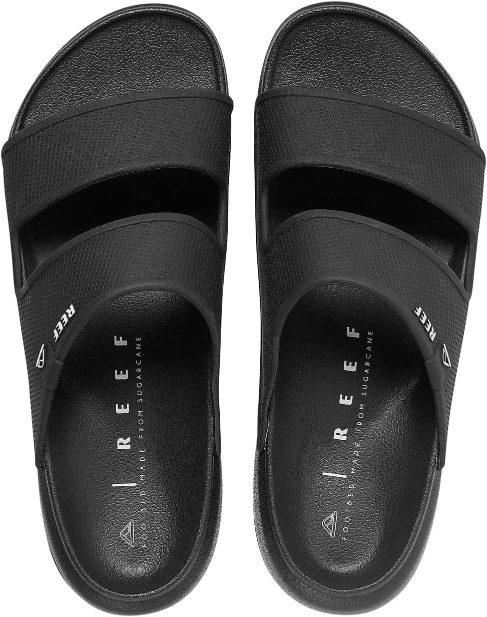 Reef Herren Oase Double Up Schiebe-Sandalen 43 EU Schwarz, 43 EU Schwarz