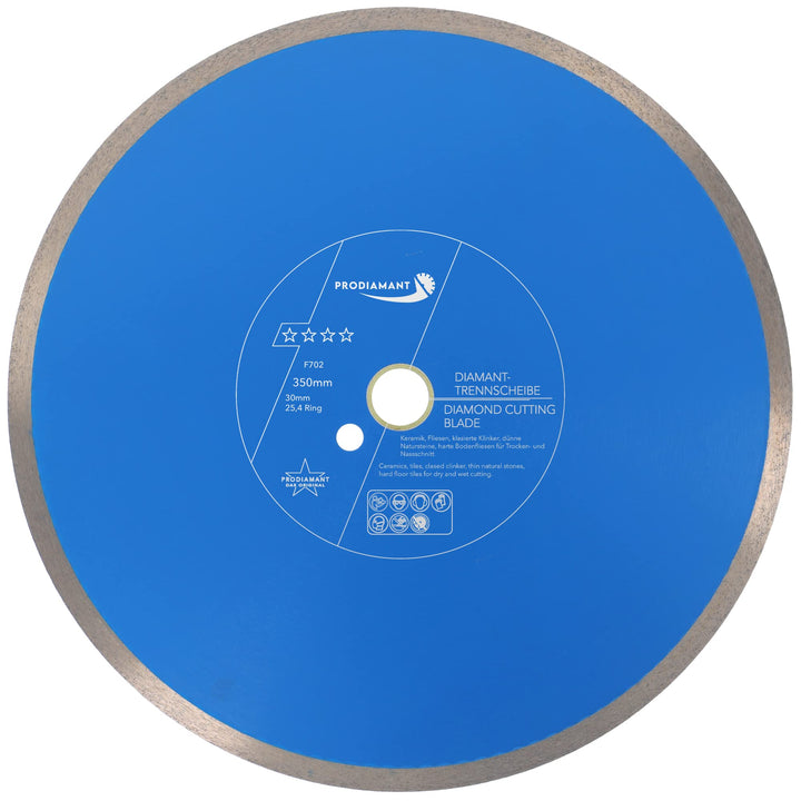 PRODIAMANT Profi Diamant-Fliesenscheibe Pro-Rim F702 350mm Bohrung 30mm mit Ring 25,4mm für Nassschn