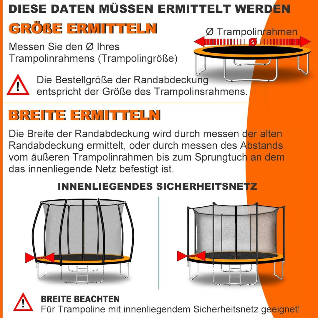 Trampolin Randabdeckung Ø 183 244 250 275 300 305 335 366 370 396 400 427 430 457 460 487 490 cm vie
