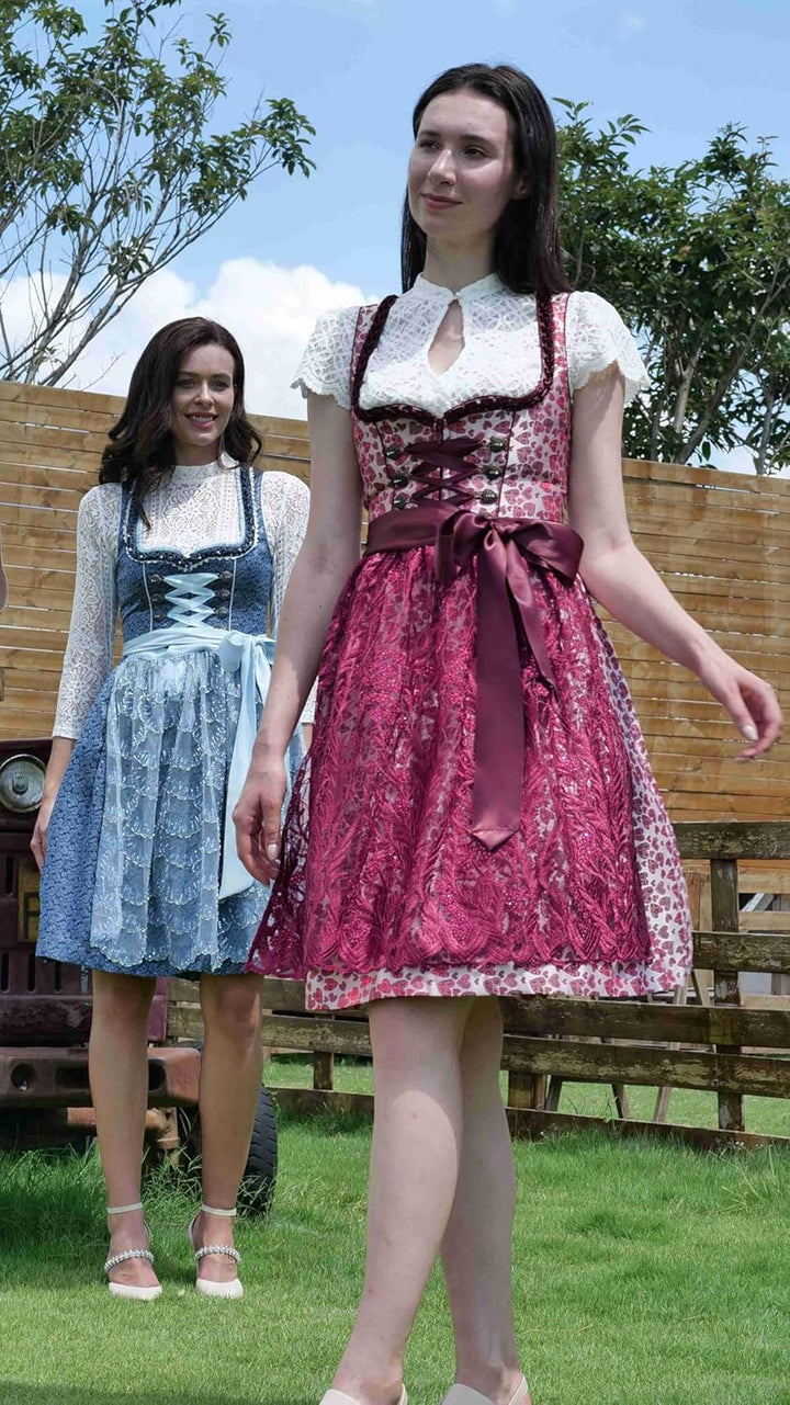 Dirndl Damen,Dirndl Schuhe Damen Elegante Kleid für Besondere Anlässe Trachtenkleid Damen Dirndl Mid