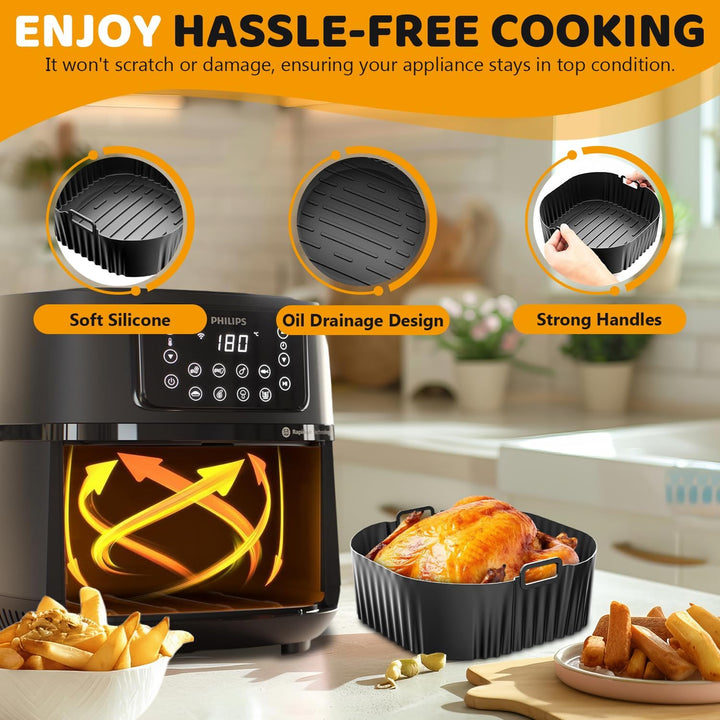 Silikonform HeissLuftfritteuse Zubehör für Philips Airfryer 5000 Serie XXL, 2 Silikonform Airfryer f