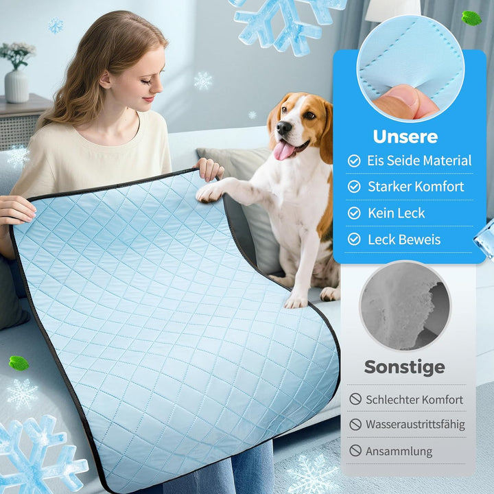 Clefivie Kühlmatte für Hunde, Kühlmatte für Katzen Hundekühlmatte Selbstkühlend, Waschbar Kühldecke
