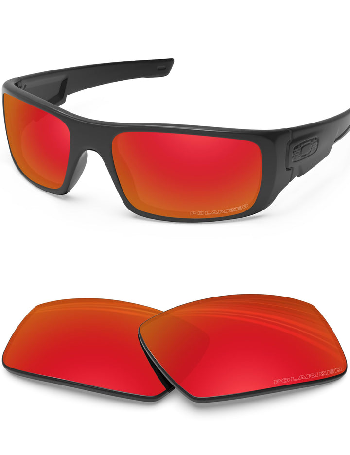BlazerBuck Anti-salz Polarisierte Ersatzgläser für Oakley Crankshaft OO9239 Feuerrot Polarisiert, Fe
