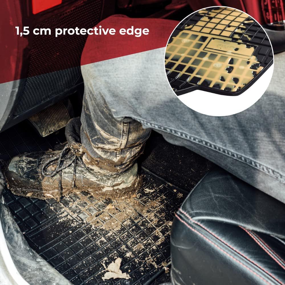 FROGUM EL Toro Gummimatten Ganzjähriges-Set von Autofussmatte Auto Fussmatten für Iveco Eurocargo II