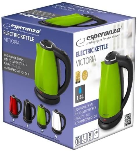 Hervidor Esperanza EKK113G Verde plástico, Edelstahl, 1800 W, 1,8 l, 5901299966402