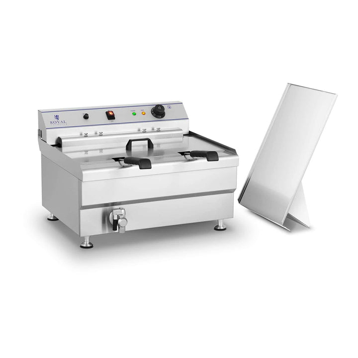 Royal Catering RCBG 30-2-B STH Fettbackgerät Fritteuse Friteuse Gastronomie (24 Liter, 9000 W, 400 V