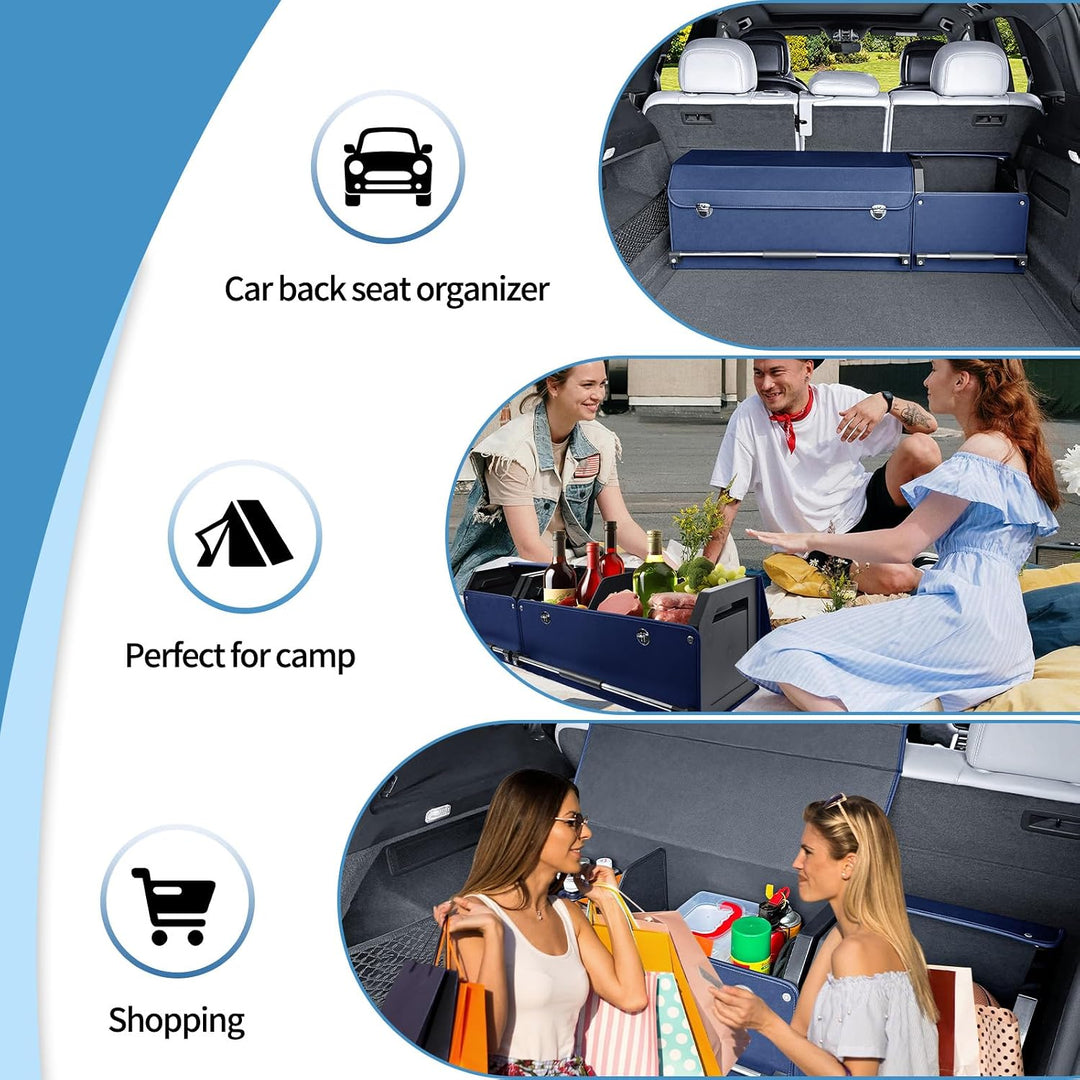 Auto Kofferraum Organizer, 2 in 1 Langlebig Leder Aufbewahrungsbox mit Deckel und stabilem Griff, Gr