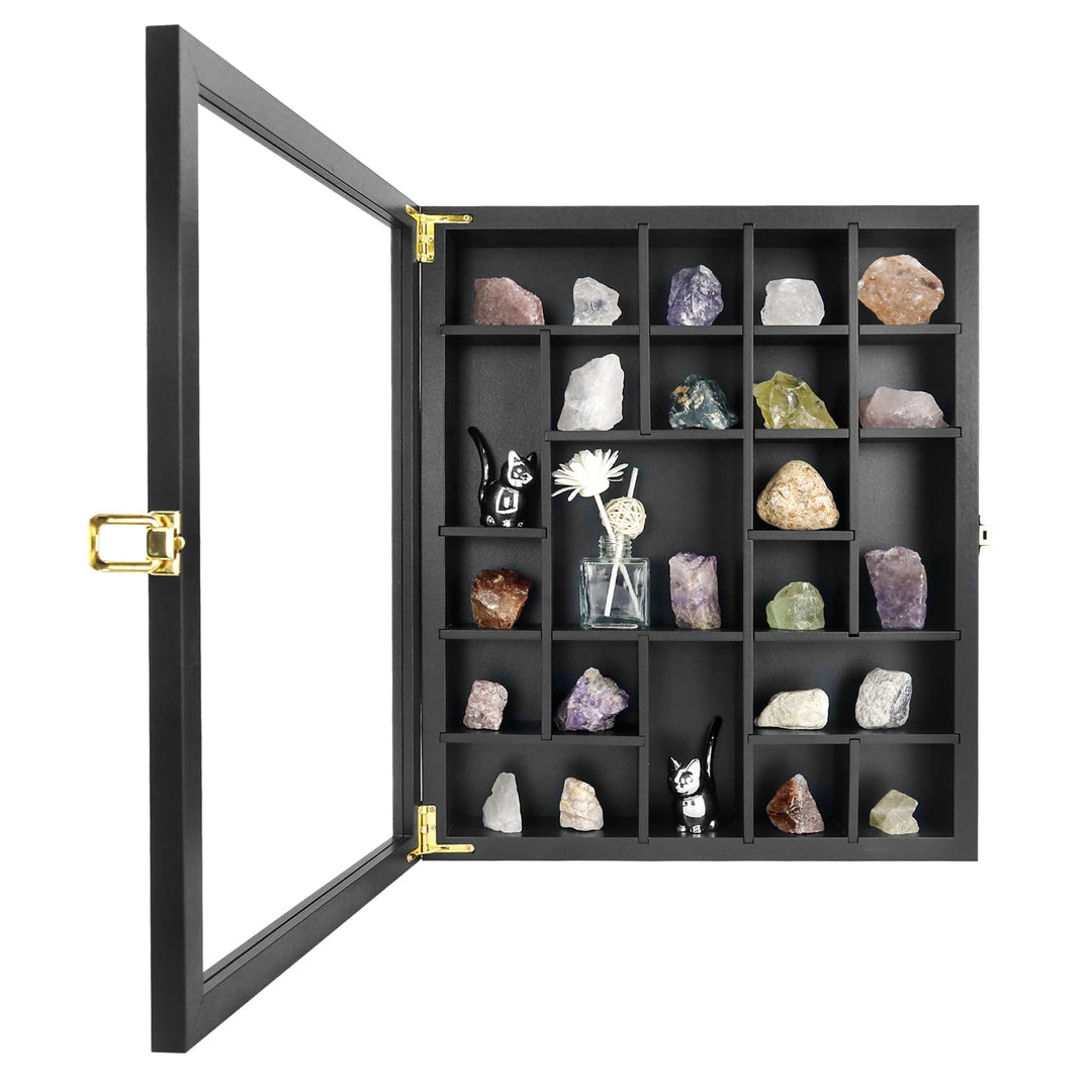FramePro Felsen Bilderrahmen Vitrine Kristall Shadow Box 35x40cm 3D Rahmen zum Befüllen Tiefer Aufbe