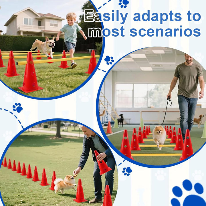 Agility Set Hunde Klein, Kinder Agility Trainingsgerät, Hindernisse für Pferde & Hundeparcours, Kege