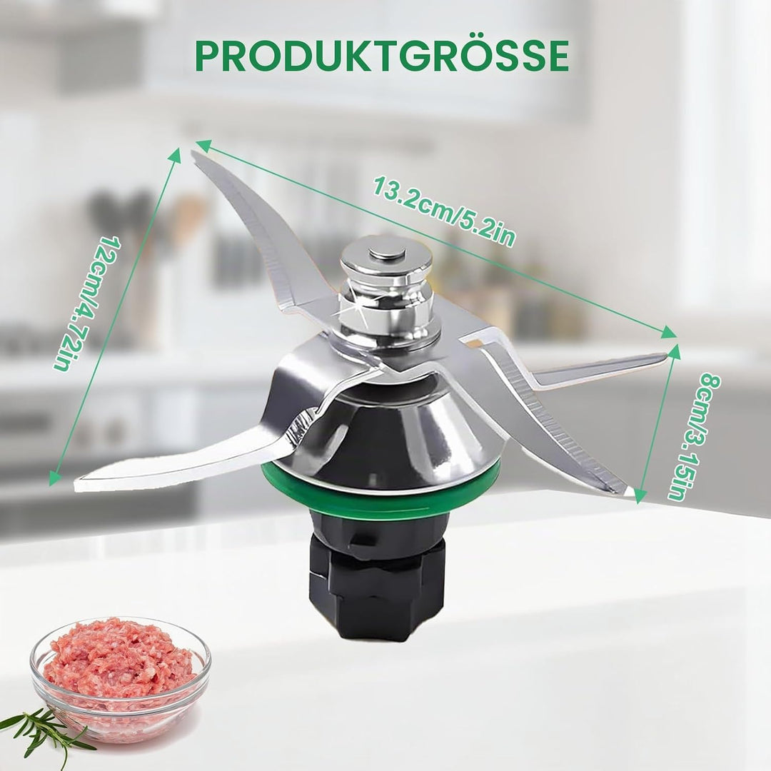 Messer für Vorwerk Thermomix TM5 TM6, Ersatzmesser Mixmesser mit Dichtring, Edelstahl-Teigmesser, Ed