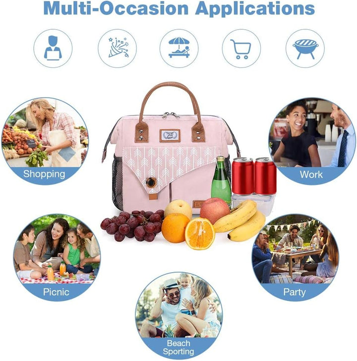 Lekesky Kühltasche Damen Lunchtasche Isolierte für Frauen Auslaufsichere weit geöffnete Lunchbox, 11