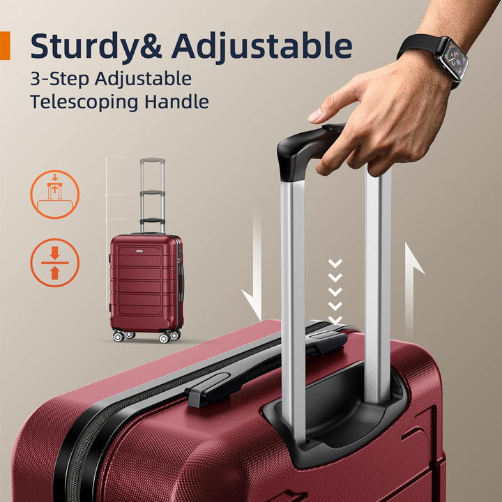 SHOWKOO Koffer Gross Hartschale Leicht Reisekoffer ABS+PC Erweiterbar Haltbar Trolley Handgepäck Gro