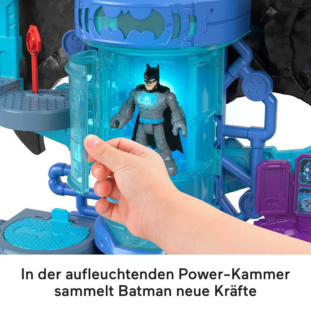 Fisher-Price Imaginext HGN70 - Super Friends Bat-Tech Bathöhle, Batman-Spielset mit Lichtern und Ger