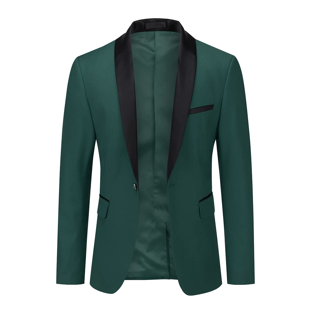 YOUTHUP Sakko Herren Slim Fit Schalkragen Anzugjacke 1 Knopf Tuxedo Jacke für Hochzeit Freizeit M Gr