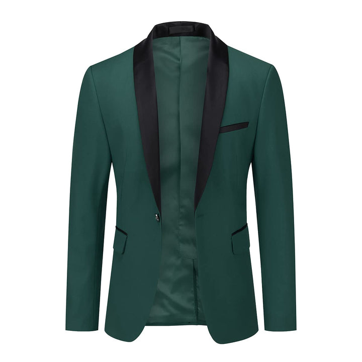 YOUTHUP Sakko Herren Slim Fit Schalkragen Anzugjacke 1 Knopf Tuxedo Jacke für Hochzeit Freizeit M Gr