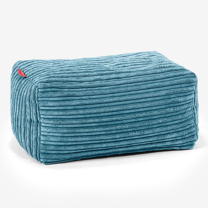 Lounge Pug, Fusshocker Pouf, Cord Türkis Cord Aegean Blue, Cord Aegean Blue