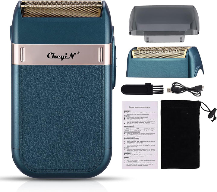 CkeyiN Elektrorasierer Herren, Rasierer Elektrisch, Rasierapparat Blau,Präzisionstrimmer,Barber Shav