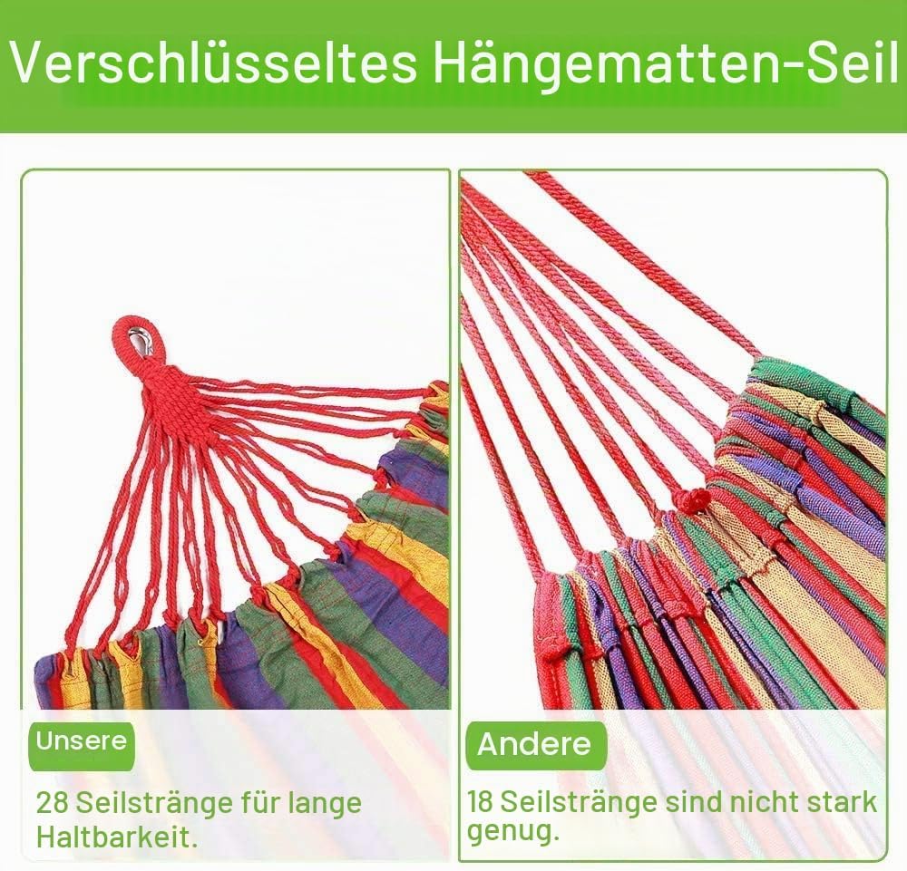 Goutime 2,6m Doppelhängematte mit Ständer, 250 kg Tragfähigkeit, inklusive tragbarer Tragetasche, pe