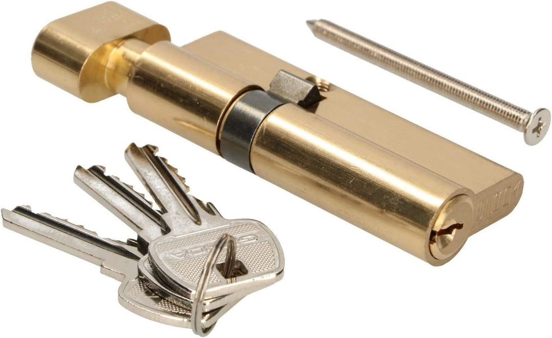 KOTARBAU Schliesszylinder 30/40 Messing Mit Knauf Zylinderschloss Profilzylinder Türzylinder Schloss